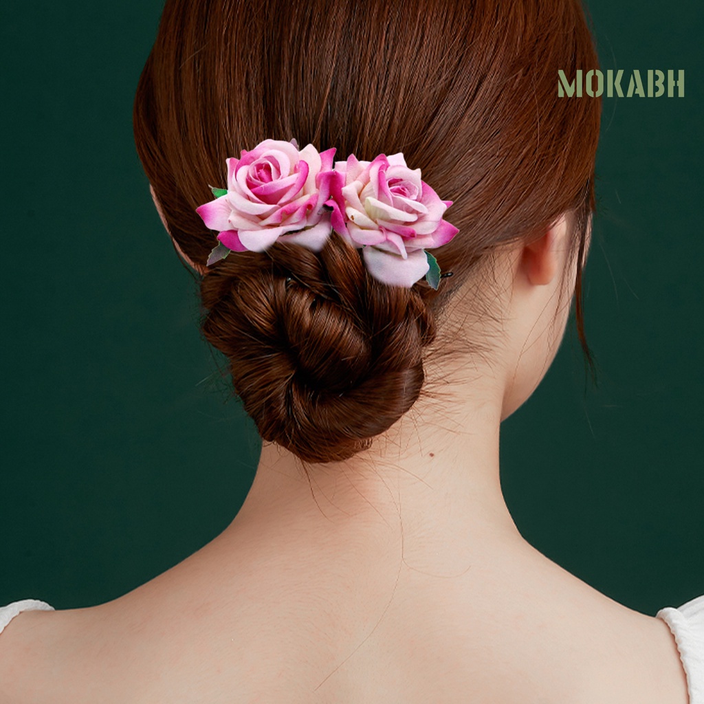 Lược Cài Tóc Hình Hoa Hồng Thật Chống Trượt Trang Trí Tóc Cho Đám Cưới