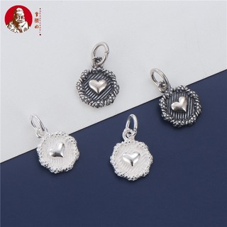 Mặt dây chuyền bạc s925 hình trái tim / hình tròn / trái tim dùng làm trang sức thủ công diy