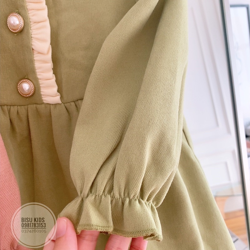 Váy công chúa bé gái dáng babydoll chất liệu nhung chéo cao cấp đủ size bé 8-32kg