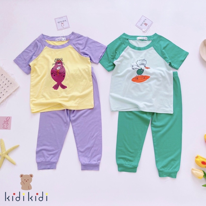 BỘ THUN LẠNH TAY NGẮN QUẦN DÀI CHO BÉ/ GÁI