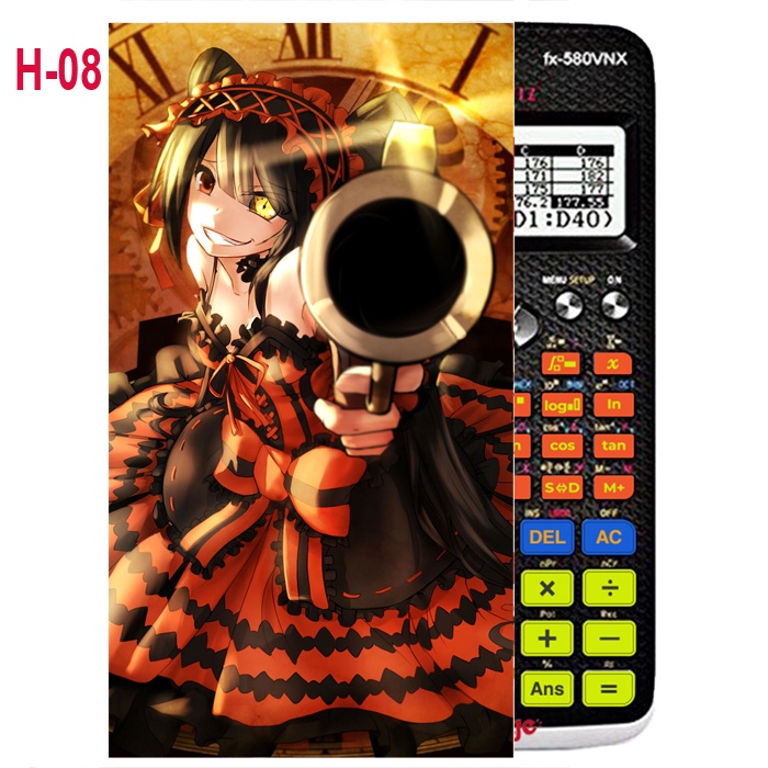 Decal Máy tính CASIO fx570, fx580...anime Date a Live nhân vật Kurumi