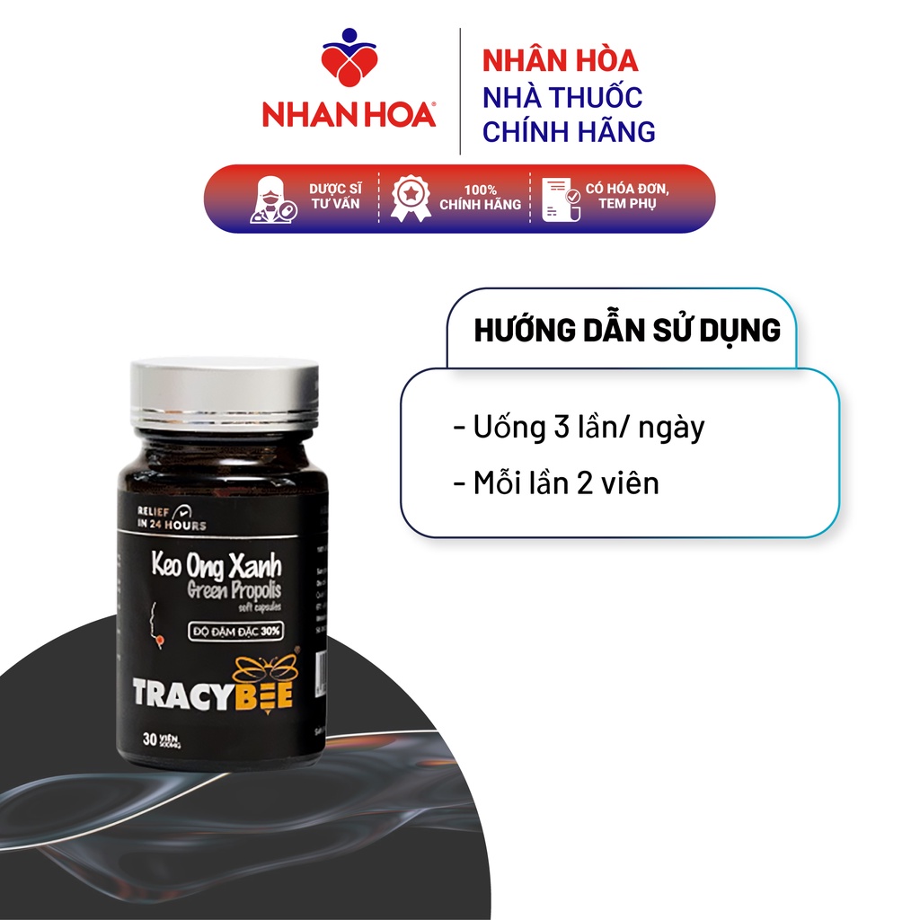 Viên Uống Keo Ong Xanh Sát Khuẩn Cổ Họng TracyBee Hộp 30 viên