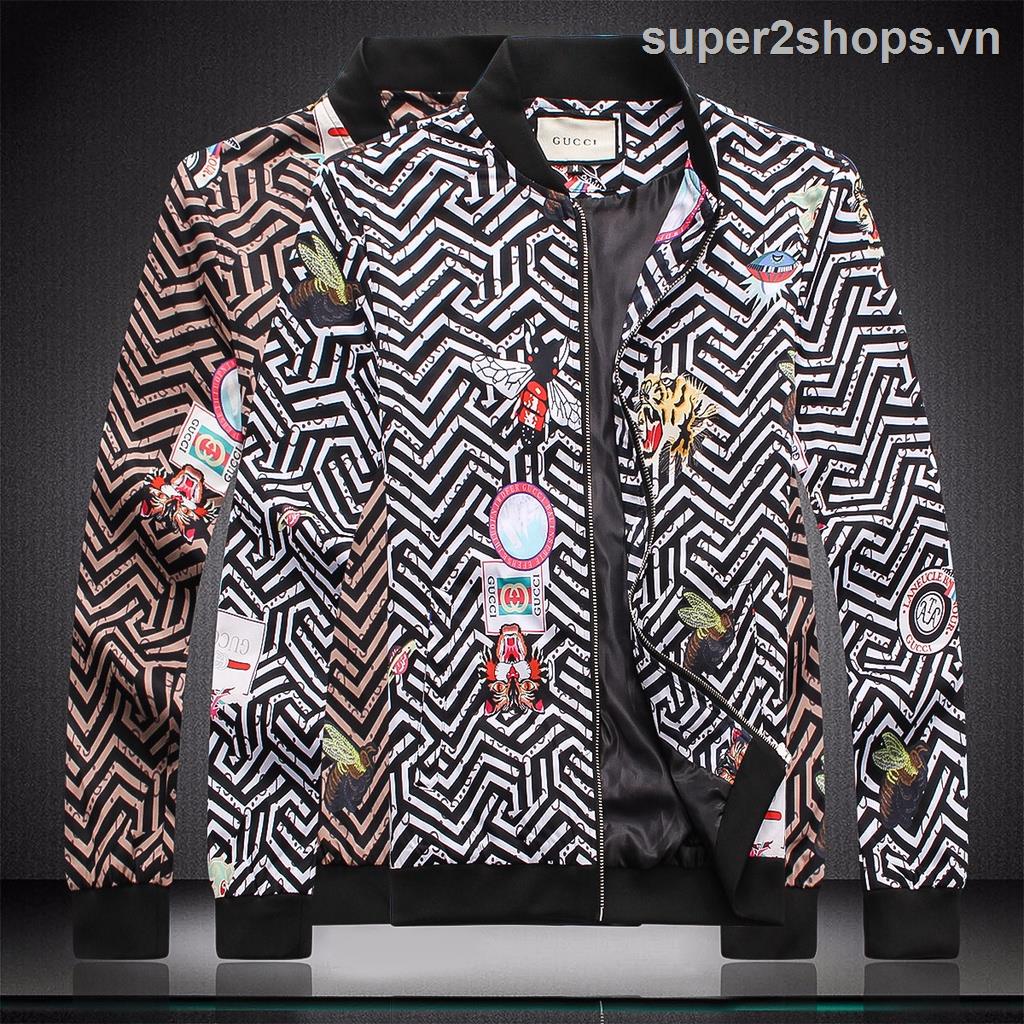 Mới_gucci Áo Khoác bomber Họa Tiết In Đa Dạng Cho Nam Bulouson S-XXXL YJ027