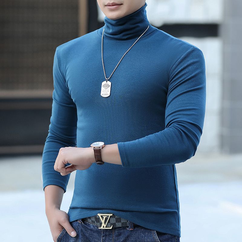 Áo Thun Nam Dài Tay Cổ Cao Thời Trang Hàn