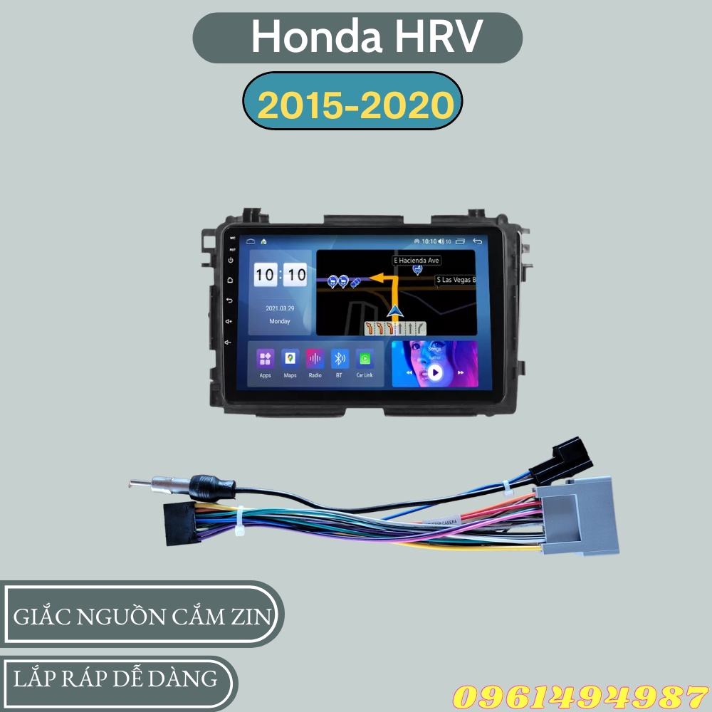 Mặt dưỡng 9 inch Honda HRV 2015-2020 kèm dây nguồn cắm zin theo xe dùng cho màn hình DVD android 9 inch