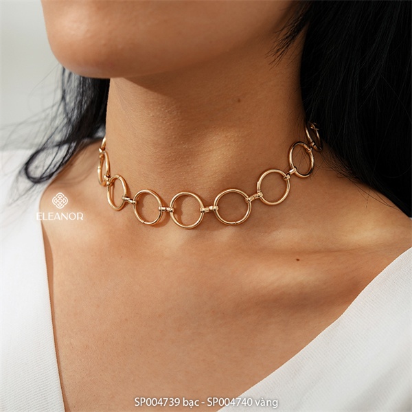 Dây chuyền nữ chocker Eleanor Accessories hình vòng tròn phụ kiện trang sức cá tính