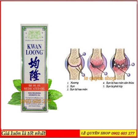 Dầu Gió Nóng Xoa Bóp Kwan Loong Oil - ĐỦ SIZE 15ML