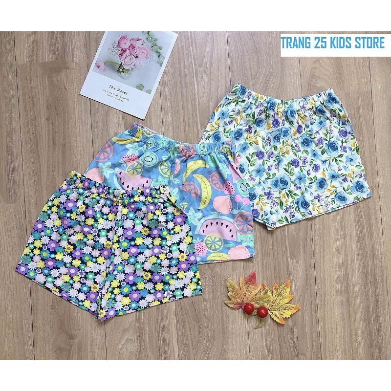 Quần Đùi Mặc Nhà Bé gái 4 tuổi-12 tuổi, bé 18Kg-55kg, quần cotton mềm nhẹ, an toàn cho da-Trang 25 Kids-AQ028