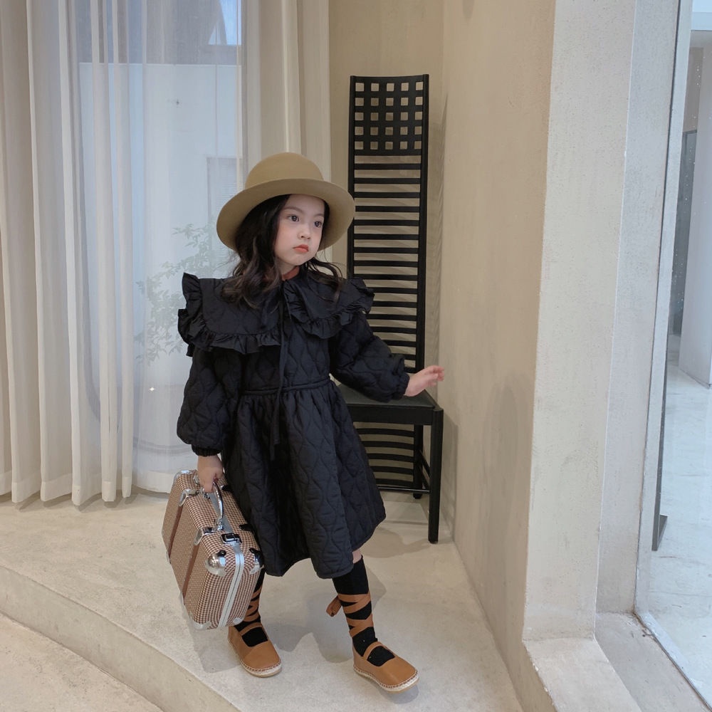 Áo Khoác Cotton Dày Phong Cách Phương Tây Thời Trang Mùa Đông Cho Bé Gái