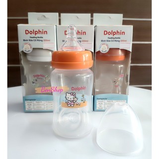 Bình sữa cổ rộng Dolphin 200ml (Tặng kèm 1 núm ty)
