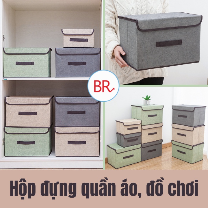 HỘP VẢI ĐỰNG QUẦN ÁO CÓ NẮP ĐẬY ĐA NĂNG – THÙNG VẢI ĐỰNG QUẦN ÁO, ĐỒ CHƠI TIỆN LỢI – Br01706