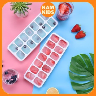 Khay đá, khay trữ đông đồ ăn dặm có nắp đậy silicon