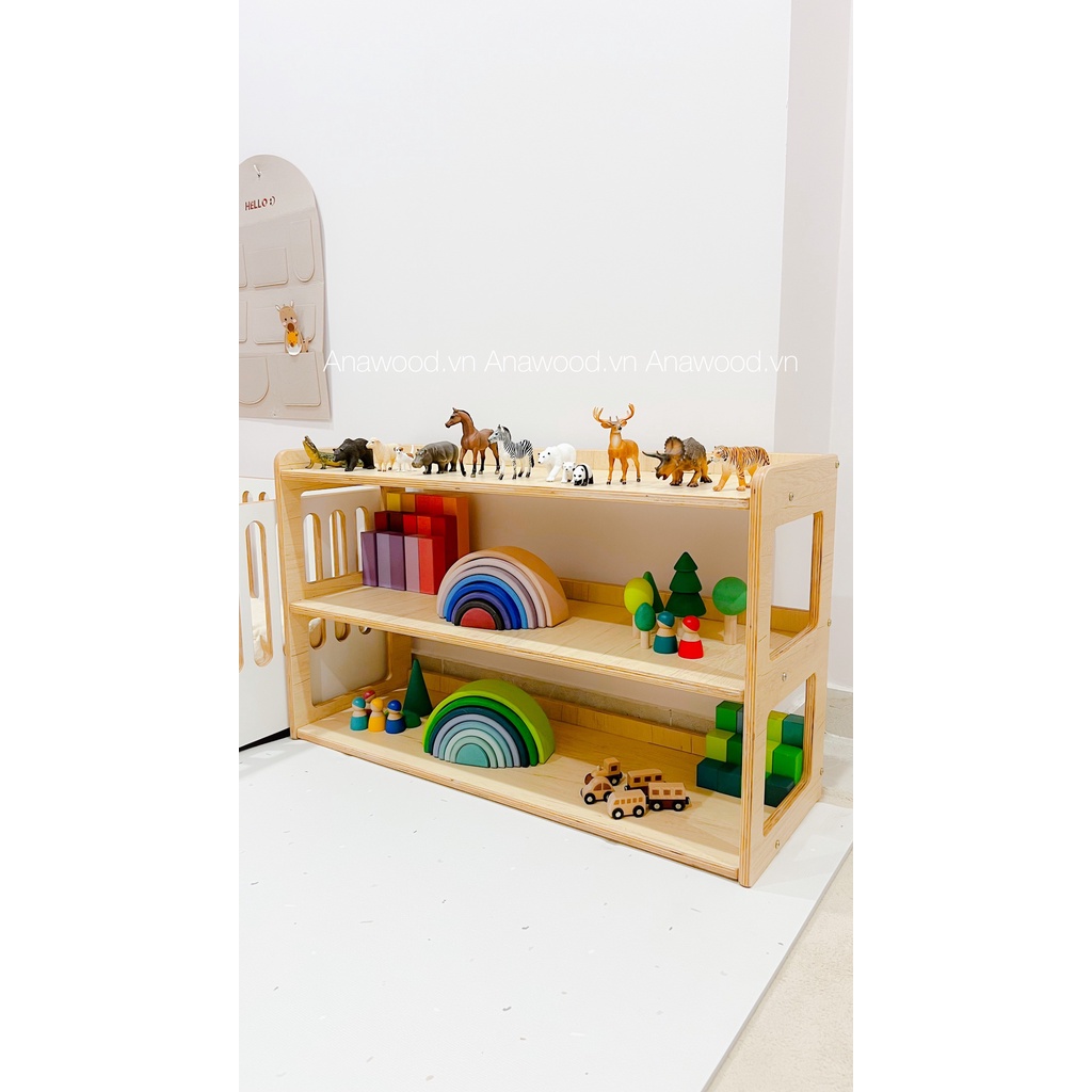Kệ Montessori Hàn để đồ chơi 2 tầng cho bé ES035