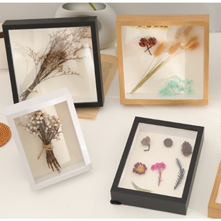 Khung Ảnh Để Bàn gỗ 3D trong suốt 12*17*4,5cm 1 mặt KA9 Khung Hình mô hình hoa khô đất sét tiêu bản tranh giấy kèm đế