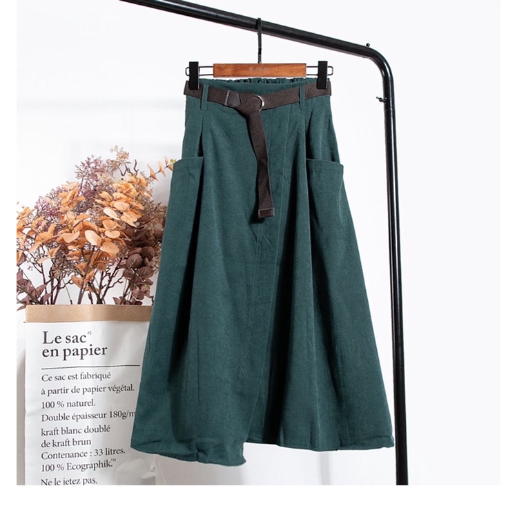 Chân váy xoè vạt lệch chun sau vintage hàng QC loại 1