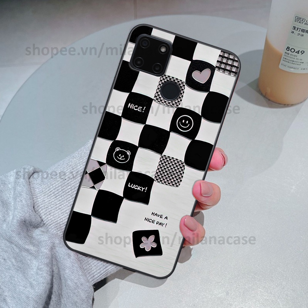 Ốp Realme C20 / C21Y in hình caro trái tim siêu đẹp, siêu nét đầy phong cách cá tính