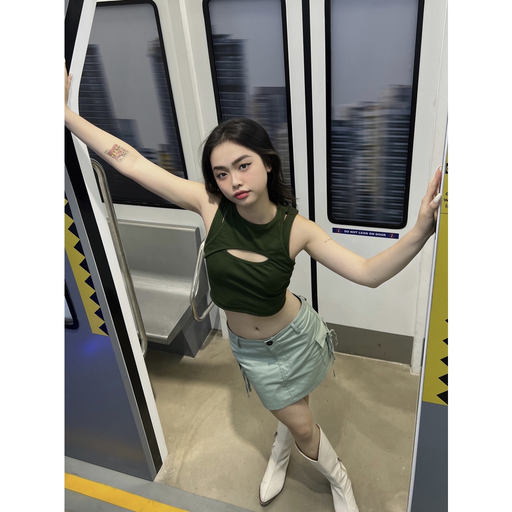 Áo ba lỗ nữ cổ giả yếm | Zana Top | Secodee
