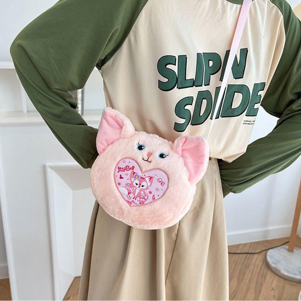 FALLFORBEAUTY Túi Đeo Vai Hình Kuromi Lina Beier Cinnamoroll Nhồi Bông Phối Khóa Kéo Mềm Mại Đáng Yêu Cho Bé Gái