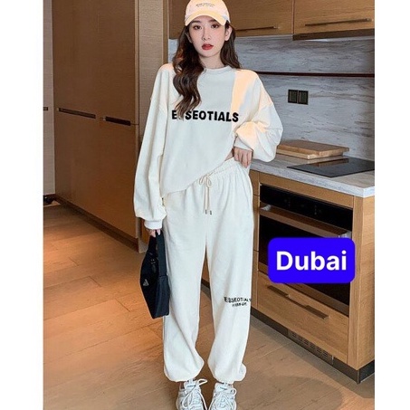 SÉT ĐỒ BỘ NAM NỮ HOODIE SWEATER NAM NỮ CHẤT THUN NỈ DA CÁ DÀY ESSENTIALS CHỐNG LẠNH NẮNG, NÓNG ĐÔNG HÈ CAO CẤP MỚI - DUB