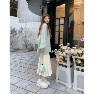 Set Chân váy len đuôi cá phối áo len form rộng (kèm ảnh thật)