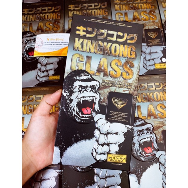 Kính cường lực Kingkong iP hộp sắt WK Khỉ không hộp trần dán full chống nhìn trộm cho IP Plus 7 8 X XS Max 11 12 Pro 14