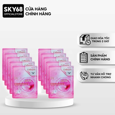 Combo 10 Mặt Nạ Tái Tạo Da Từ Collagen 3w Clinic Fresh Collagen Mask Sheet 23ml x 10