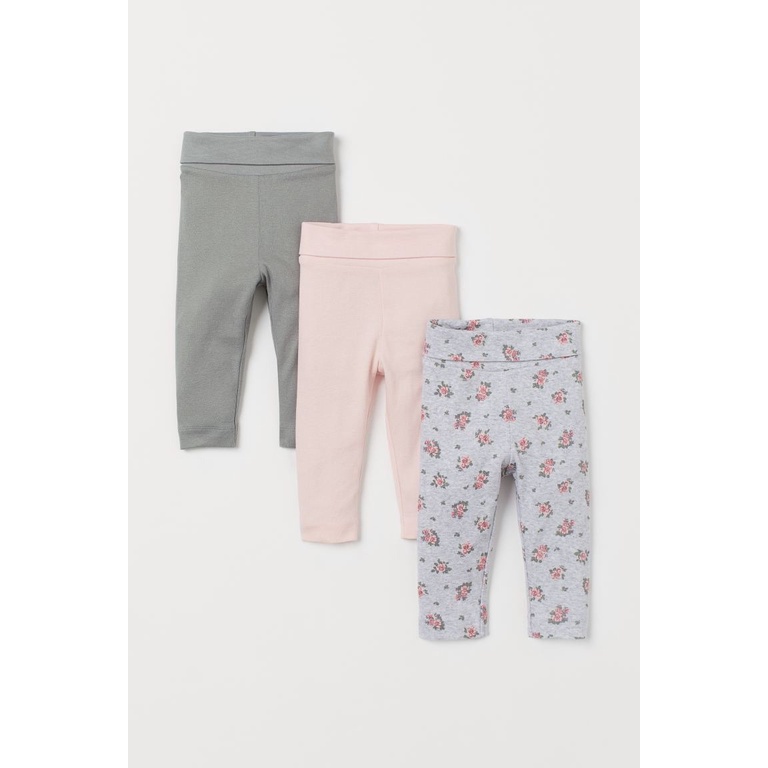 Set 3 quần cạp cao HM H&M size 4-6m_hàng chính hãng Anh