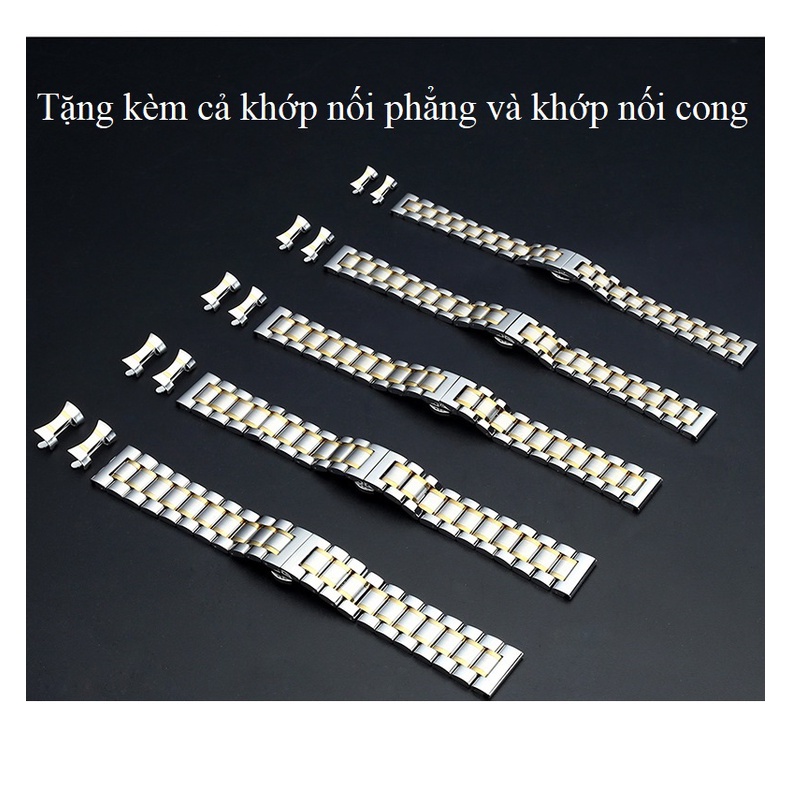 Dây đồng hồ nam nữ thép inox đúc, size 18mm 20mm 22mm 24mm - quai đeo đồng hồ kim loại milaneses, khóa bướm cao cấp