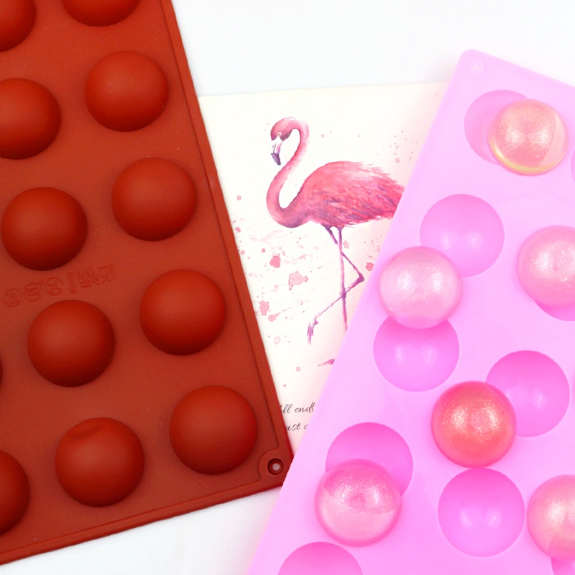 Khuôn Silicon Nửa Hình Tròn 15 Ô Làm Thạch Kẹo ⚜️FREESHIP⚜️Khuôn Silicon Rau Câu, Socola