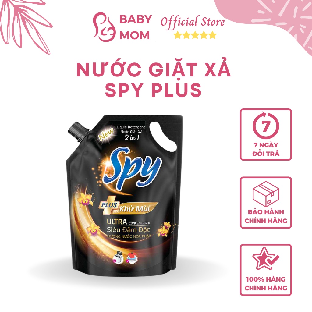 Nước giặt xả SPY PLUS vàng – dung tích 1450ml đánh bay mọi vết bẩn cứng đầu, lâu năm trên áo quần