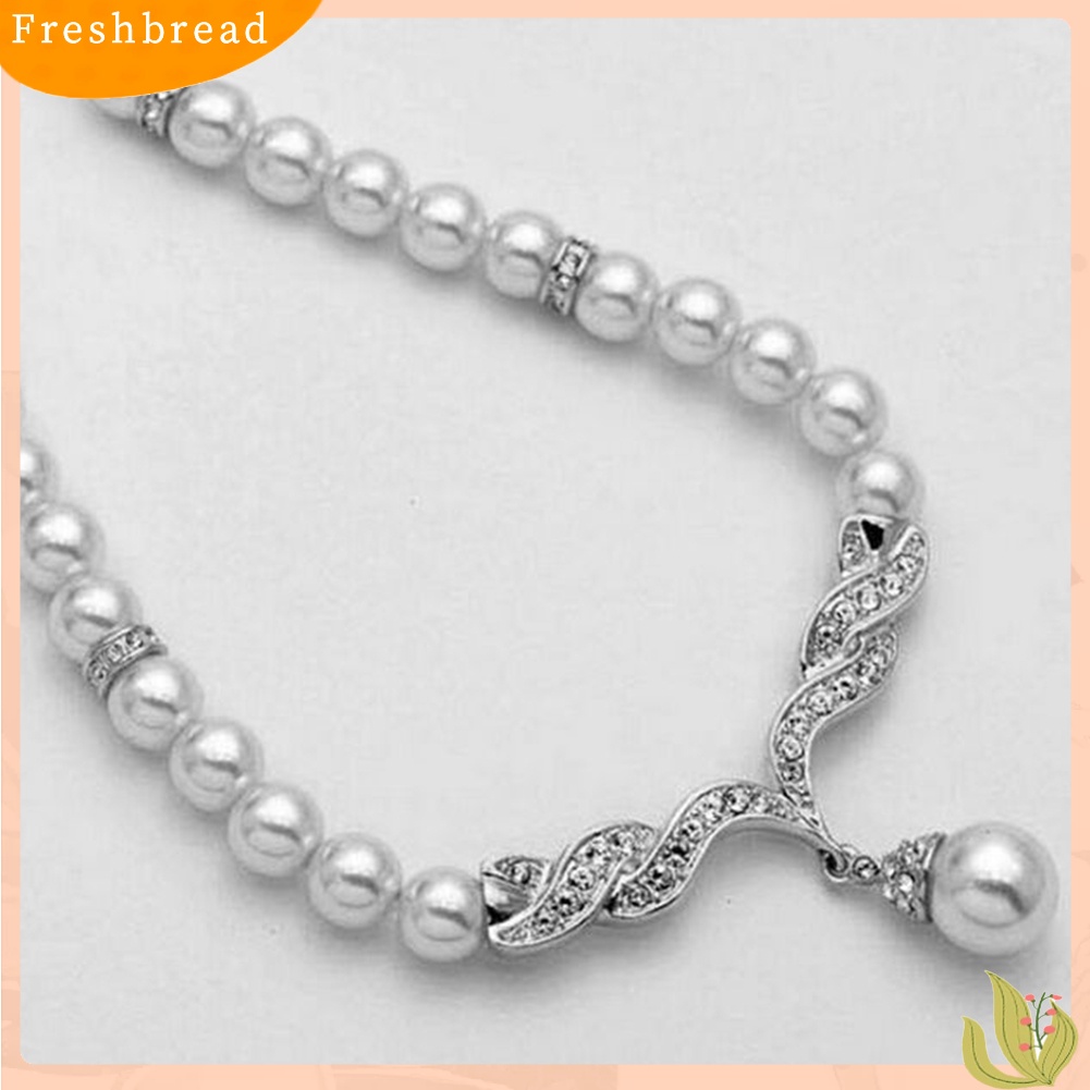 Vòng cổ Và Khuyên Tai Phối Hạt Ngọc Trai Thời Trang Xinh Xắn Cho Nữ