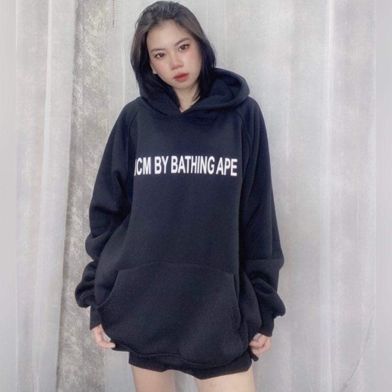 Hoodie Bape MCM - hàng full tem tag vải nỉ bông dày