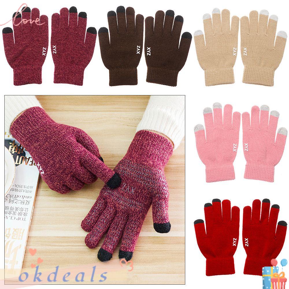 1 Đôi Găng Tay Giữ Ấm Dày Dặn Có Thể Chạm Màn Hình Cảm Ứng Dành Cho Nam Nữ