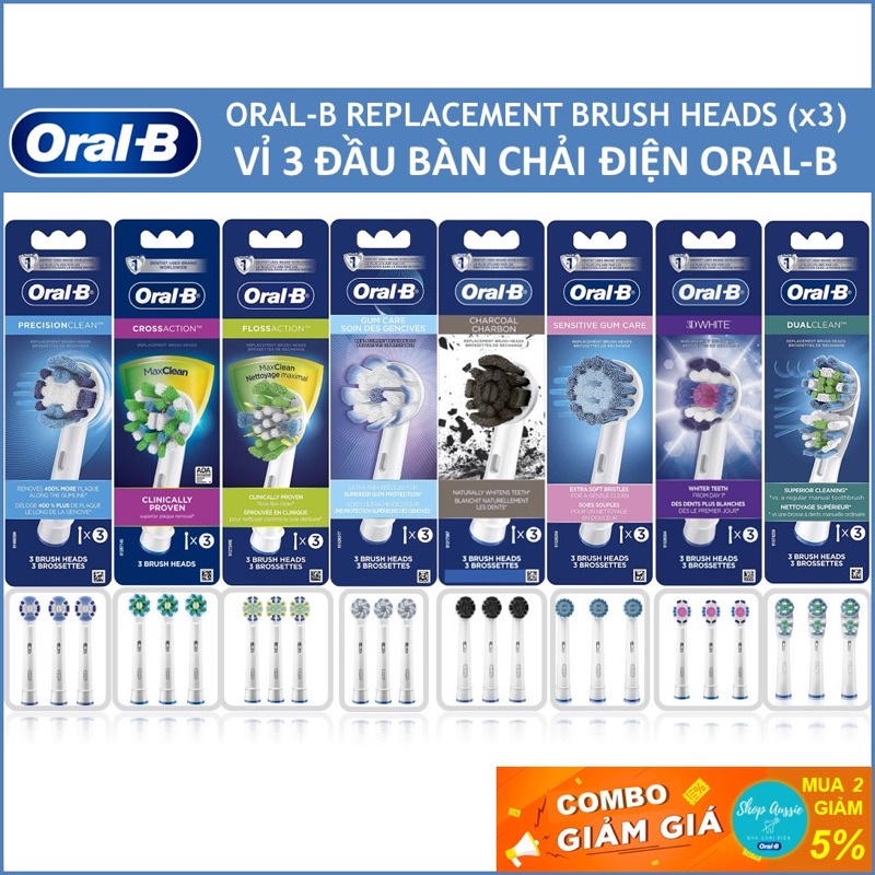 (Auth) Đầu thay thế bàn chải điện oral B hàng chính hãng | BigBuy360 - bigbuy360.vn