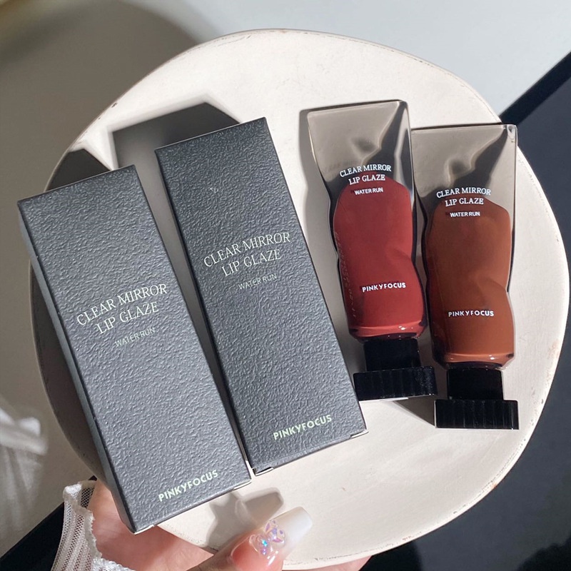 Son Bóng Hiệu Ứng Gương Màu Đen Sáng Bóng Lâu Trôi Không Dễ Phai Màu Trong Suốt Cho Nữ