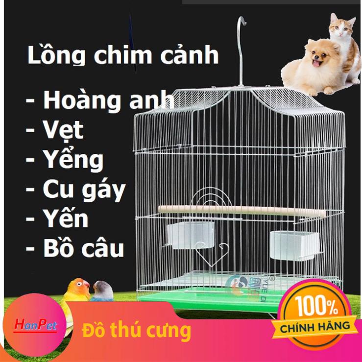 Hanpet Lồng chim inox size 55cm chuồng chim cho mọi loại chim cảnh đủ phụ kiện