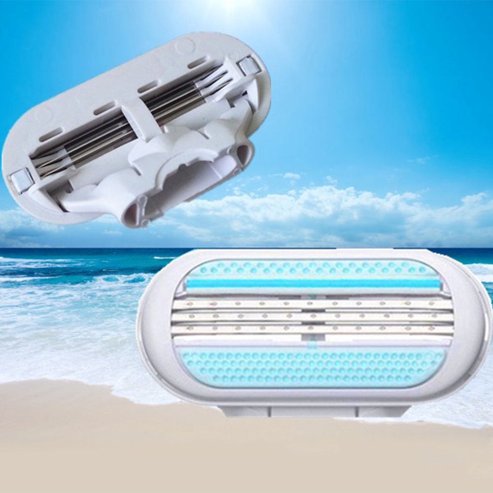 Set 1 Tay Cầm Dao Cạo Râu 4 Lưỡi Thay Thế Cho Nữ