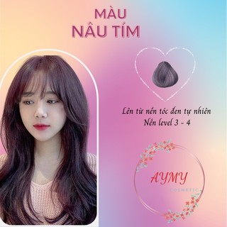 Thuốc nhuộm tóc nâu tím không tẩy nên từ nền tóc nâu không tẩy | aymy cosmetic