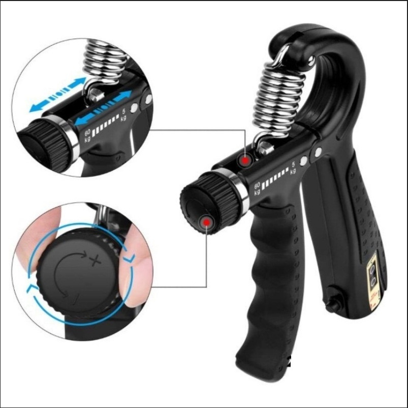 Kìm Bóp Cơ Tay Có Đếm Số Lò Xo Điều Chỉnh Lực 10 - 60 kg - Dụng Cụ Tập Bẻ Cơ Tay Tại Nhà GY23