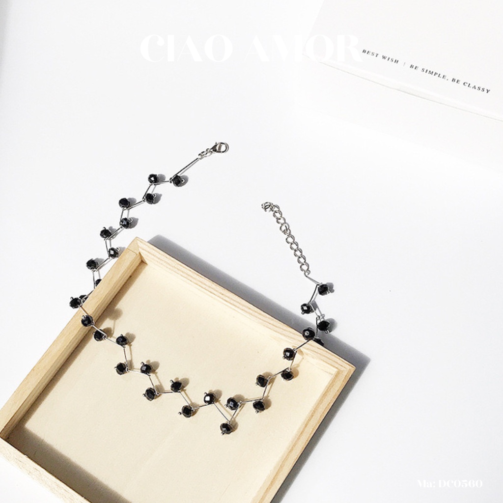 DC0579-Vòng cổ choker, Dây chuyền nữ ngắn cành liễu đính ngọc tiểu thư nàng thơ Trang sức Ciao Amor