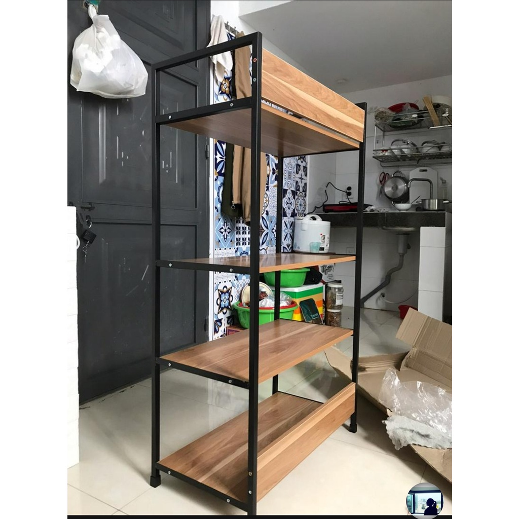 Kệ Để Đồ Khung Sắt Sơn Tĩnh Điện Sea Decor Mặt Gỗ MDF Phủ Melamin Bền Đẹp