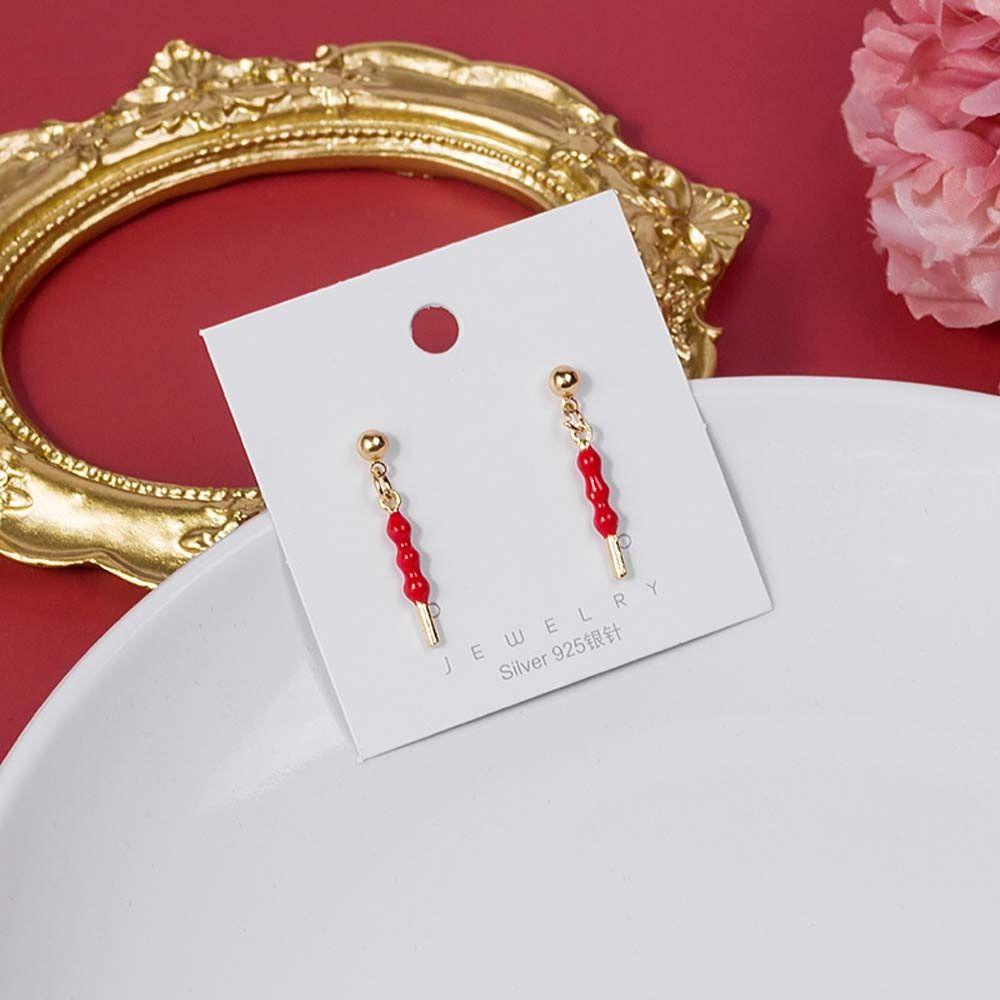 Bông Tai Dáng Dài Hình Lồng Đèn Phong Cách Trung Hoa Mừng Năm Mới