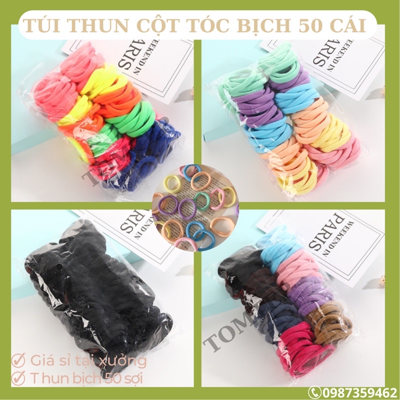 Thun cột tóc đuôi ngựa bịch 50 cái giá xưởng