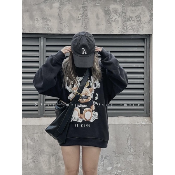 Áo sweater gấu bông đeo kính TTA766