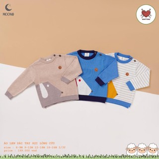 MOON- Aó len Moon dài tay sợi lông cừu cho bé yêu