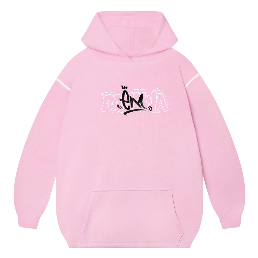 Áo Hoodie nỉ bông Local Brand Banawa form rộng nam nữ unisex - Criminal Hoodie - Màu hồng