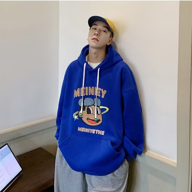 Áo Hoodie Dáng Rộng In Chữ Phong Cách Hiphop Đường Phố Hàn Quốc