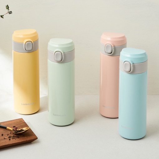 Bình nước giữ nhiệt nóng lạnh màu pastel LocknLock Daily Pop One Touch Tumbler 350ml