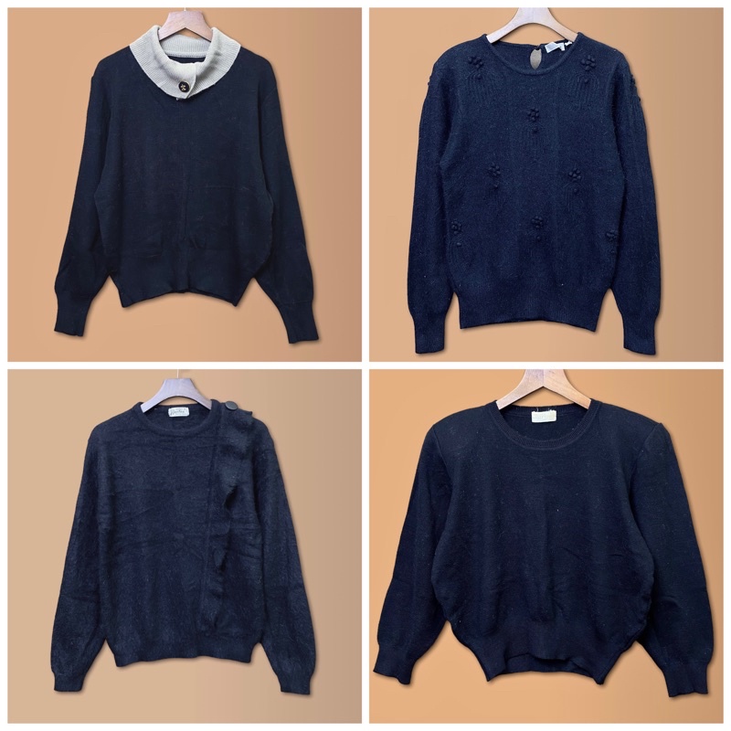 Áo len nữ lông cừu - mohair vintage Nhật, tay dài bồng ôm bo trẻ trung, THỜI TRANG NỮ TOP2