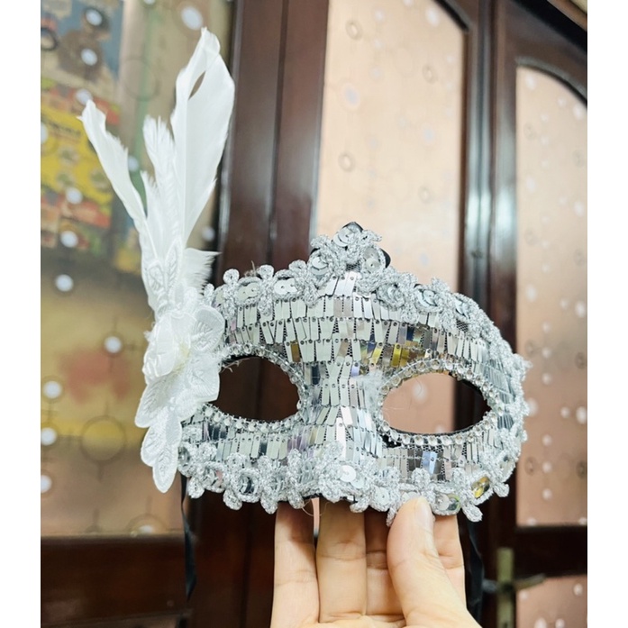 Mặt nạ hoá trang cosplay lông vũ / Mặt nạ chơi trung thu HALOWEEN